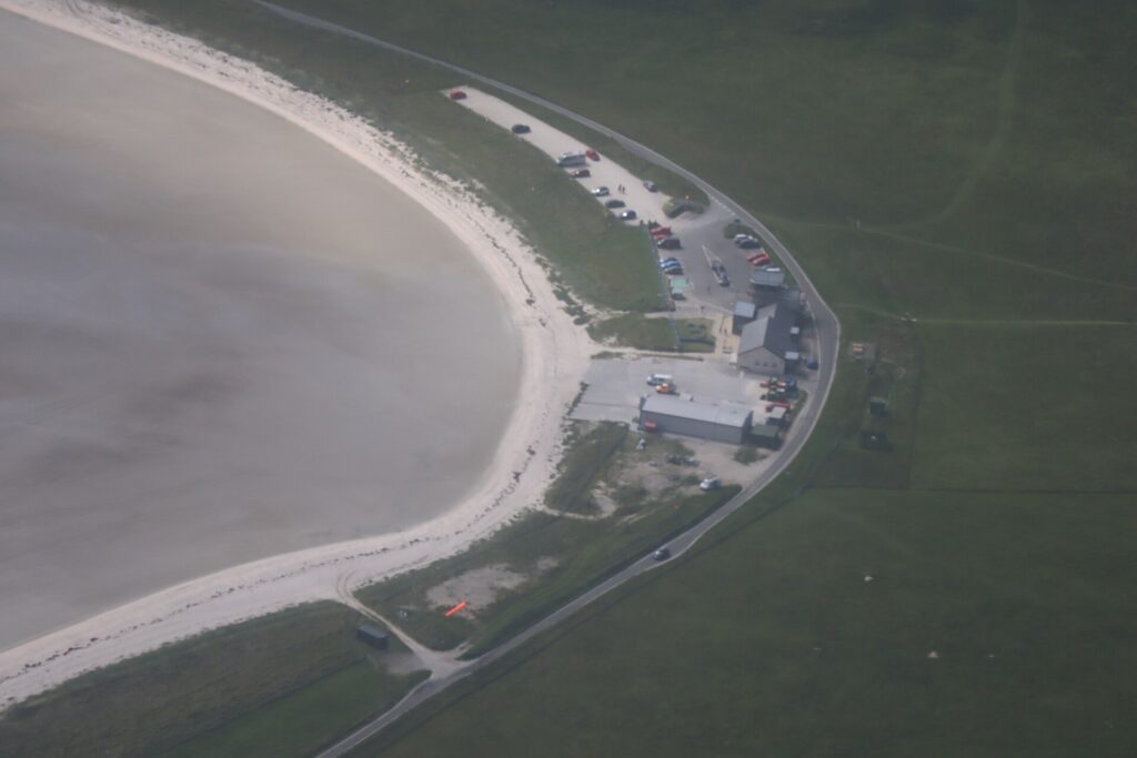 Barra Airport, where scheduled flights land on the beach
